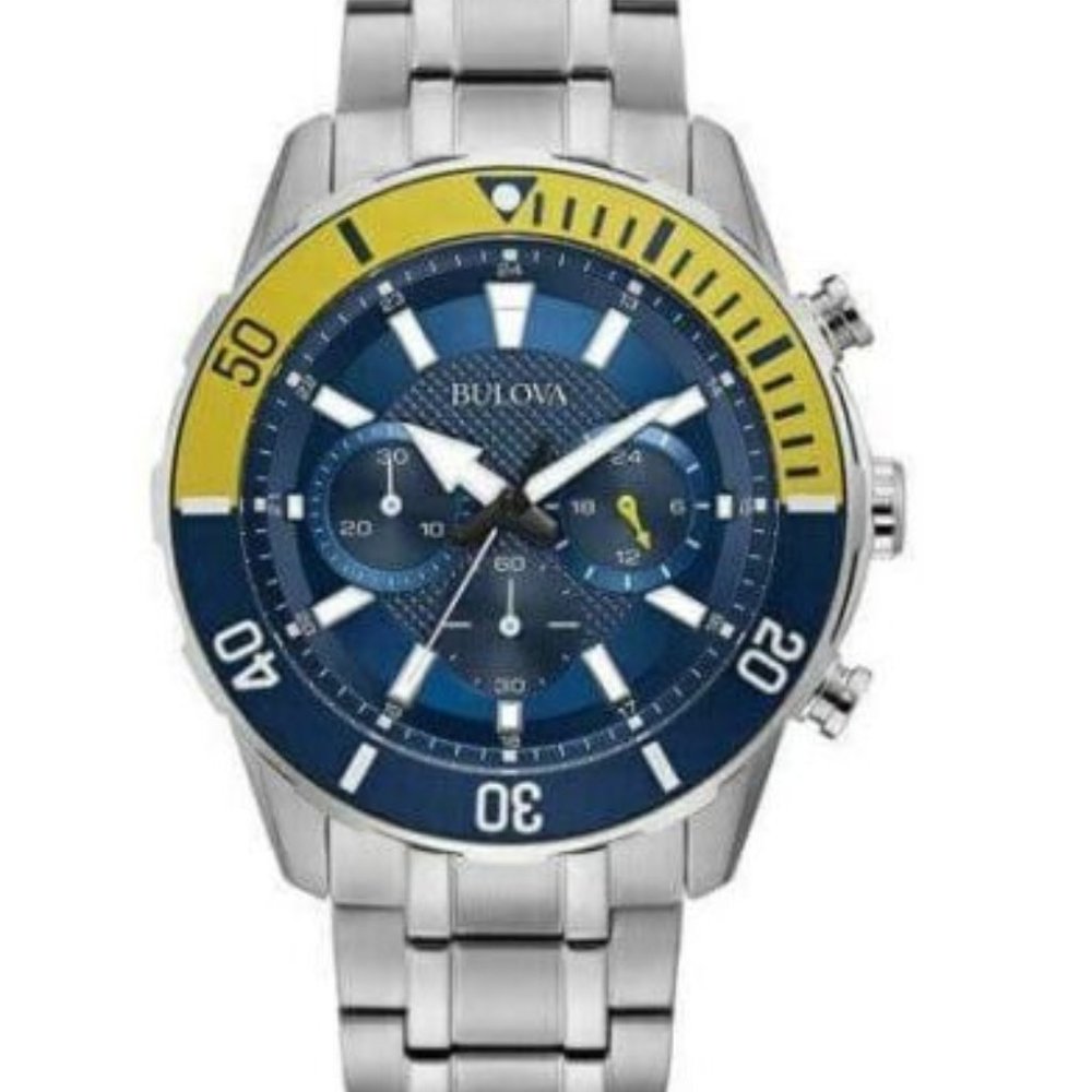 Bulova Men's Multi Dial Bezel Rotating Watch